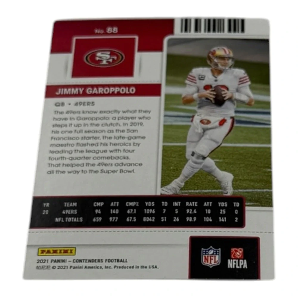 2021 Panini Contenders Jimmy Garoppolo Season Ticket No 88 San Francisco 49er QB